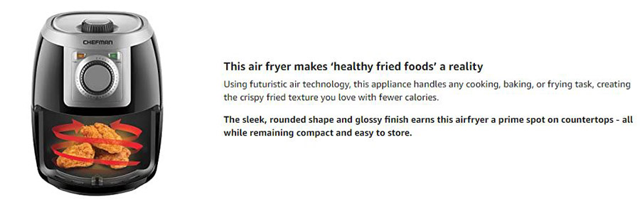 Chefman TurboFry 2 Quart Air Fryer Specifications